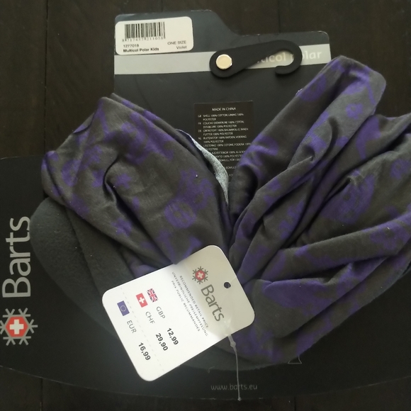 NWT ~ Barts Kids Muti-colour Polar Neck Warmer - 2 pack - One Size - Picture 2 of 10